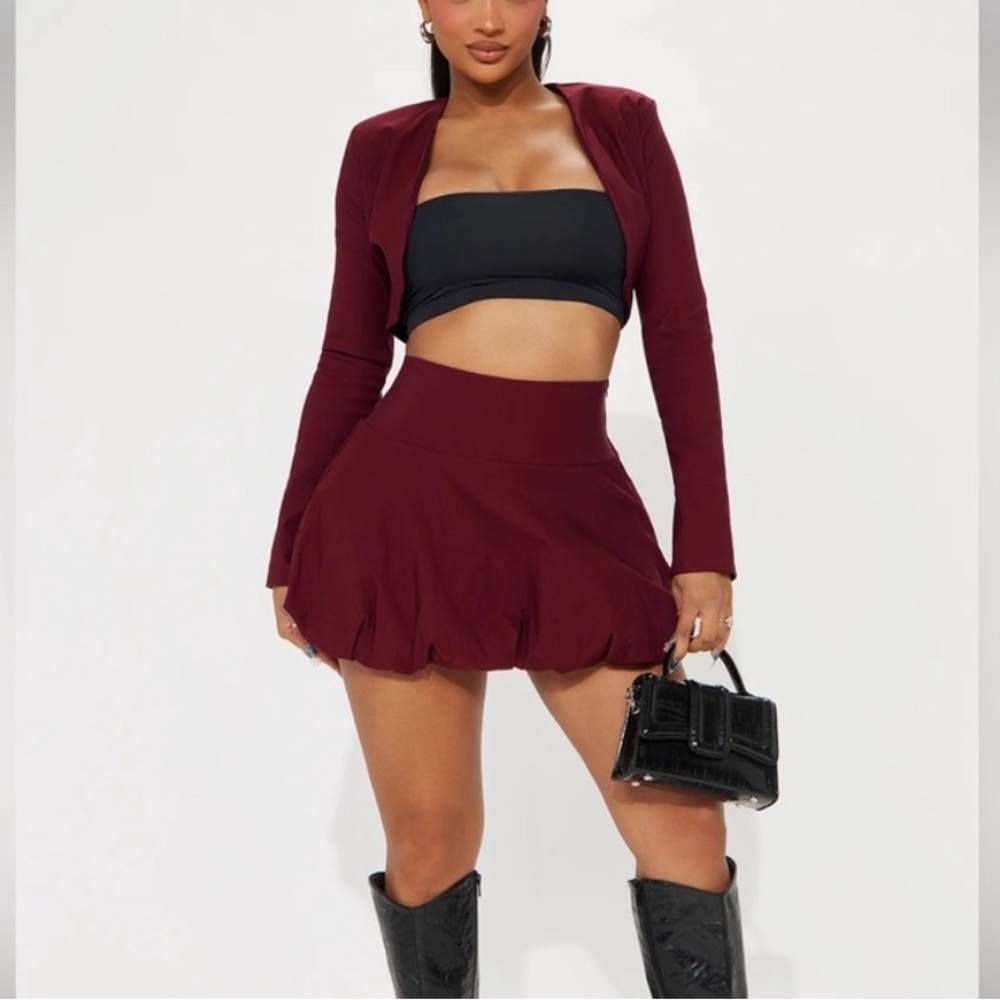 Fashion Nova bubble skirt hem set